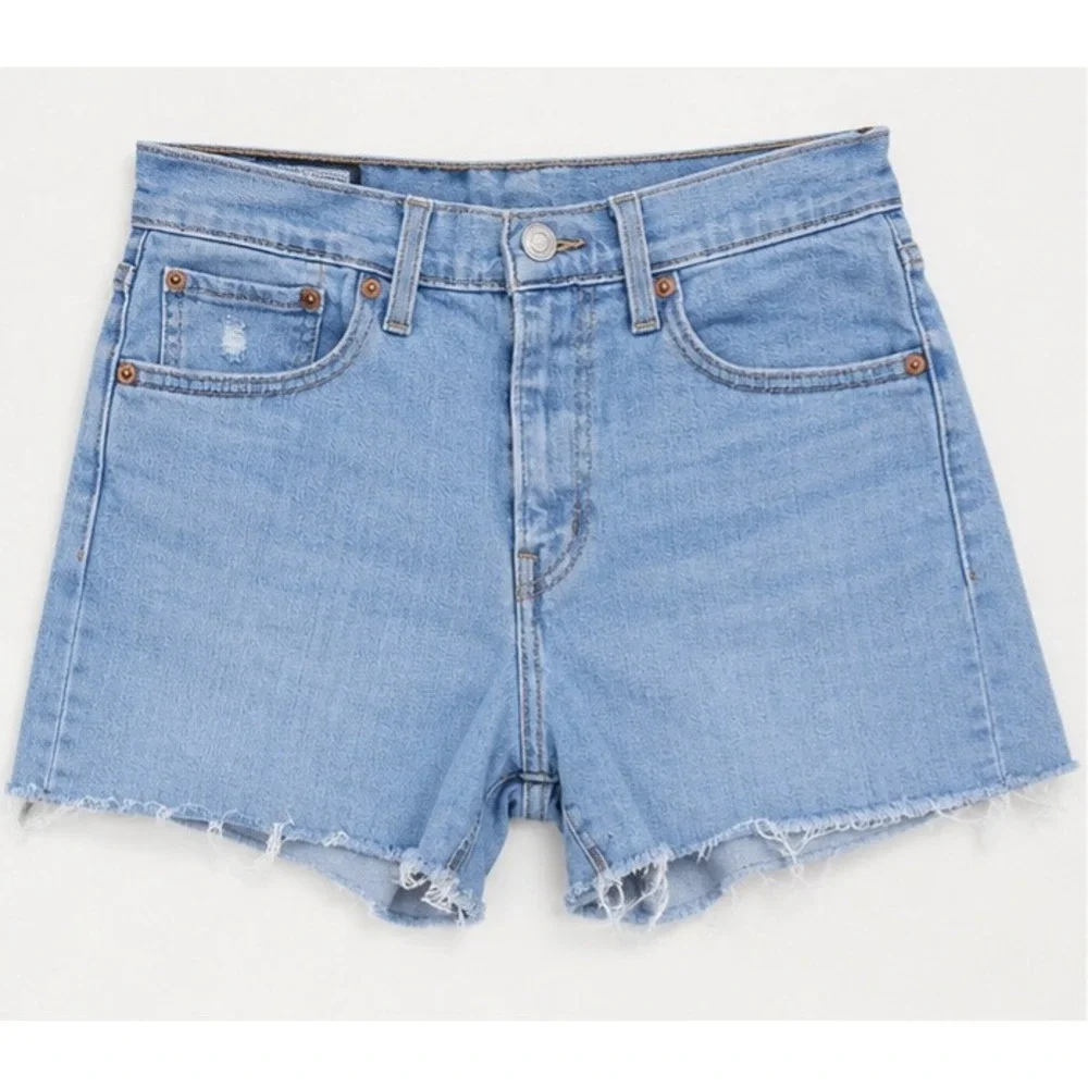LEVI'S 501 Cutoff Denim Shorts Size W27 Light Wash Raw Hem